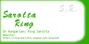 sarolta ring business card